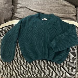 Zara wool blend bubble sleeve crop sweater